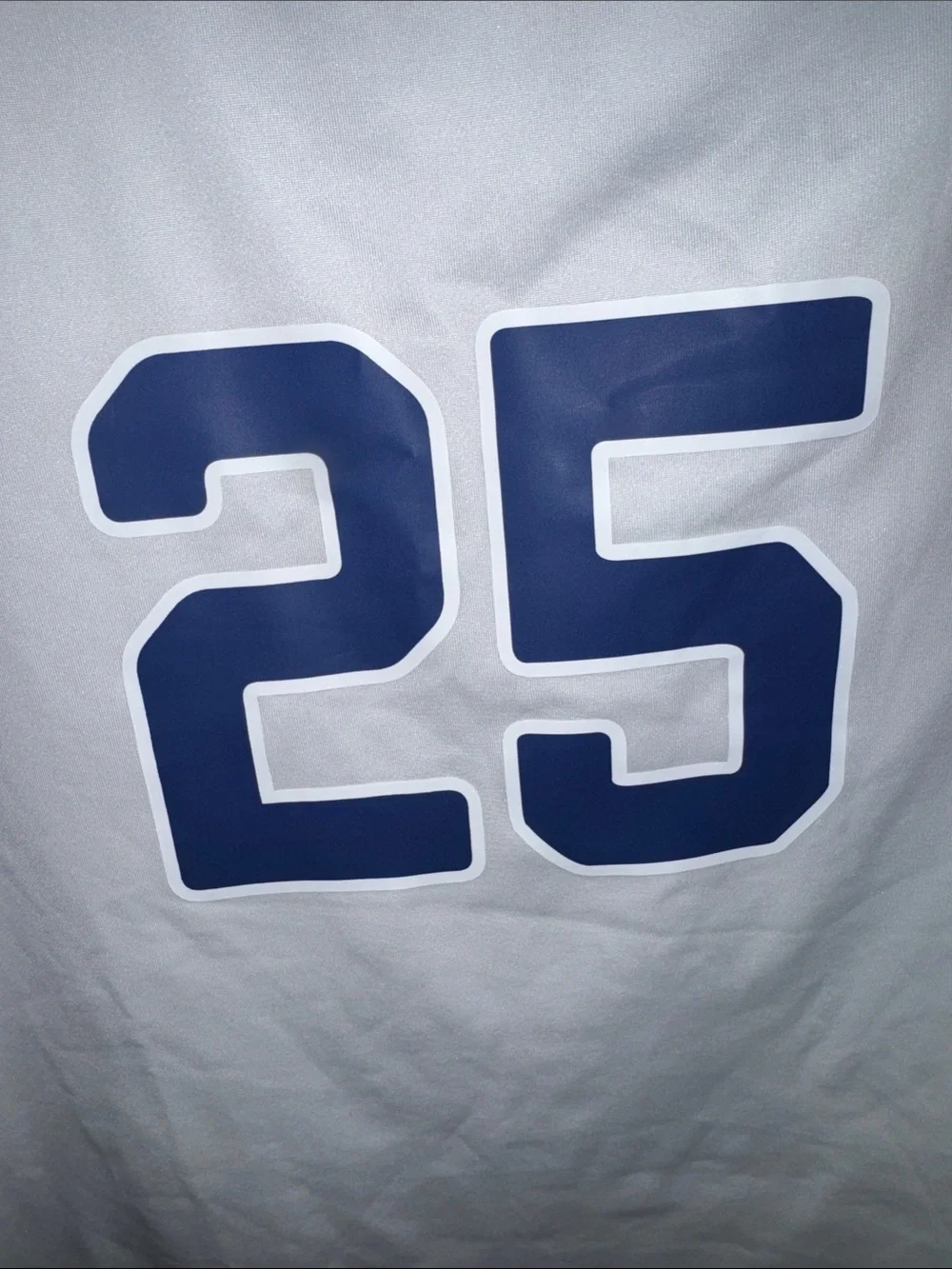 Kids White & Navy #25 Soccer Jersey Top - Unbranded